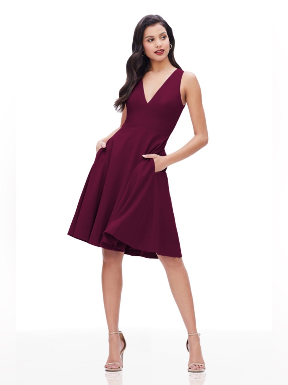 NEW Dress The Population Catalina Midi Dress Dark Magenta Size XL